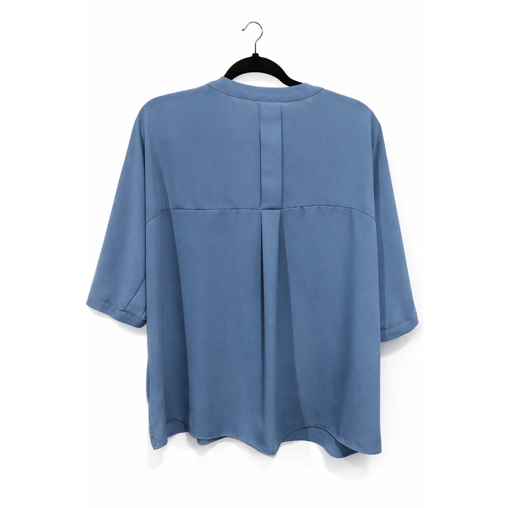 Westbound Medium Blue Blouse Button Front VNeck F… - image 4